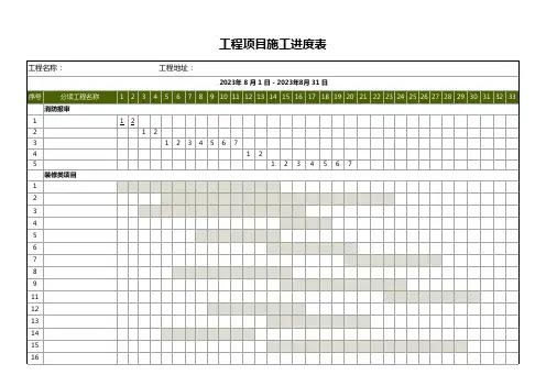 工程项目施工进度表excel模板