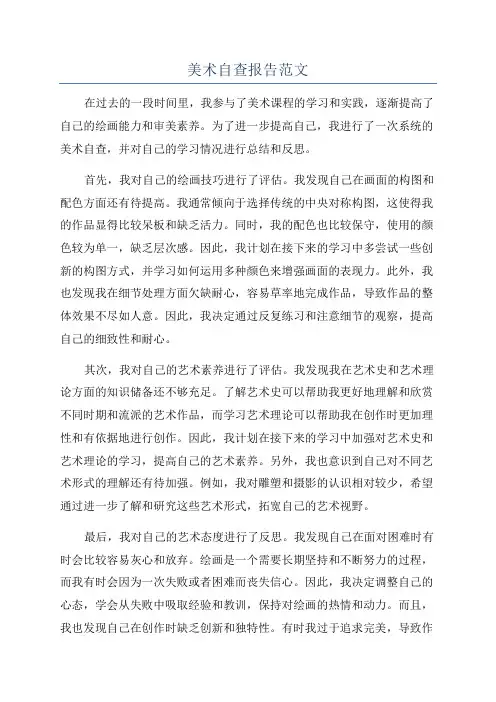 美术自查报告范文