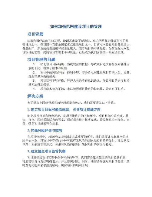 如何加强电网建设项目的管理