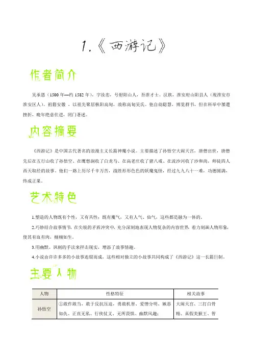 专题01 《西游记》-备战2019年中考语文之常考名著导读