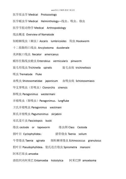 寄生虫英语