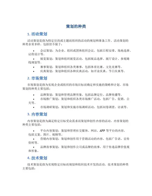策划的种类