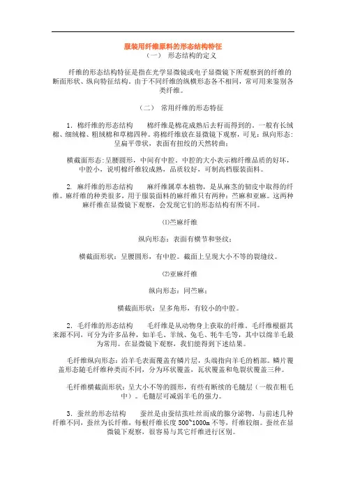服装用纤维原料的形态结构特征