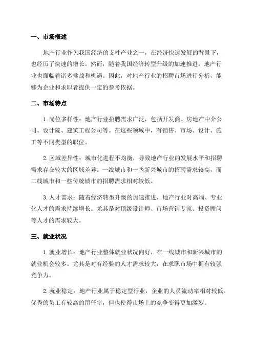 2024年地产招聘市场分析报告