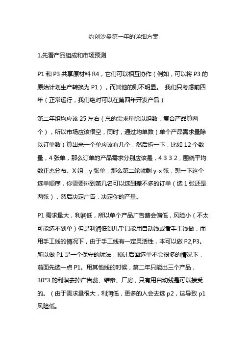 约创沙盘第一年的详细方案