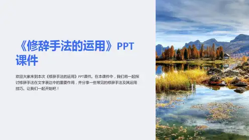 《修辞手法的运用》课件