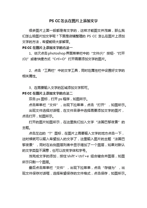 PSCC怎么在图片上添加文字