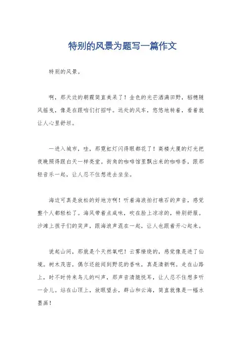 特别的风景为题写一篇作文