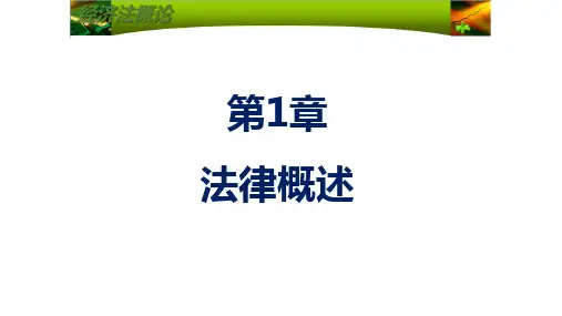 第一章  法律概述