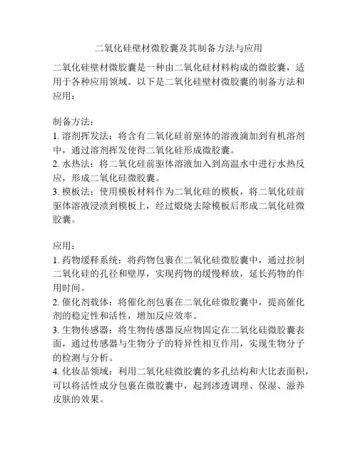 二氧化硅壁材微胶囊及其制备方法与应用