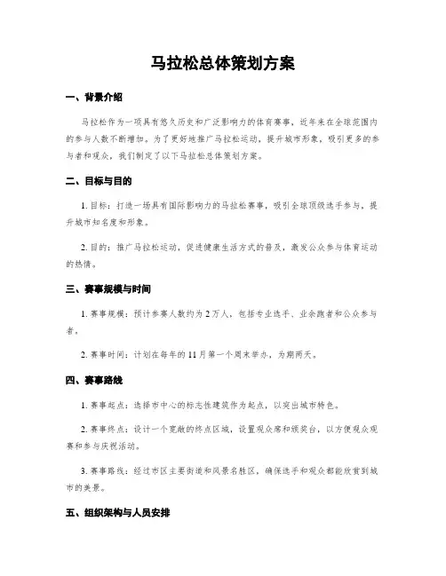 马拉松总体策划方案