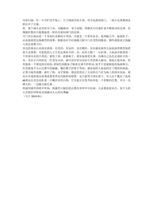 小足球赛(看图写文)