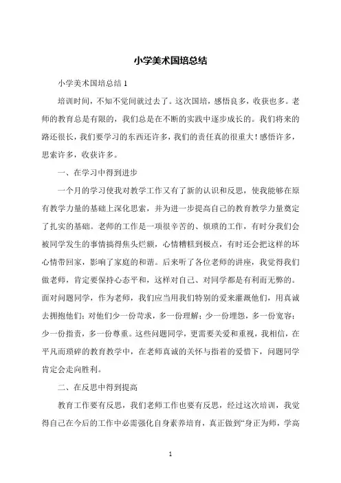 小学美术国培总结