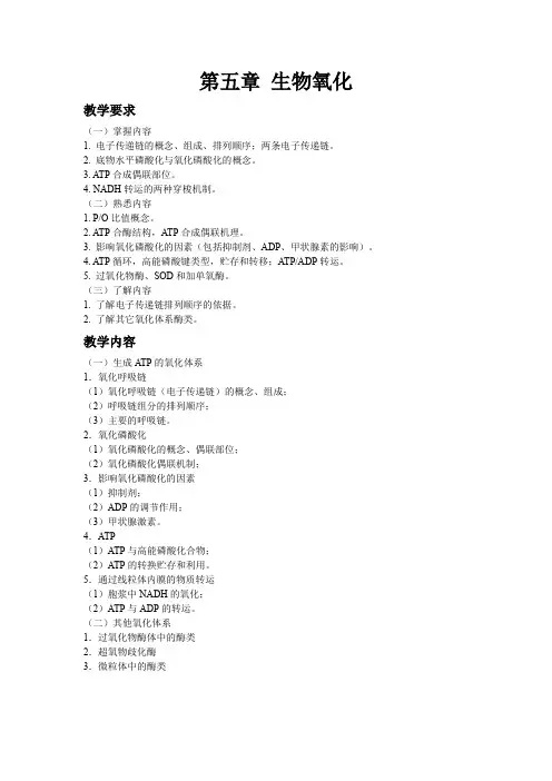 生物化学与分子生物学课件-第五章-生物氧化