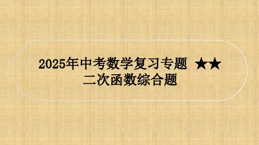 2025年中考数学复习专题   二次函数综合题复习课件(48张PPT)