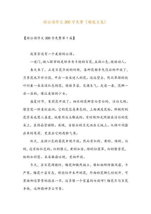 游公园作文300字免费(精选3篇)