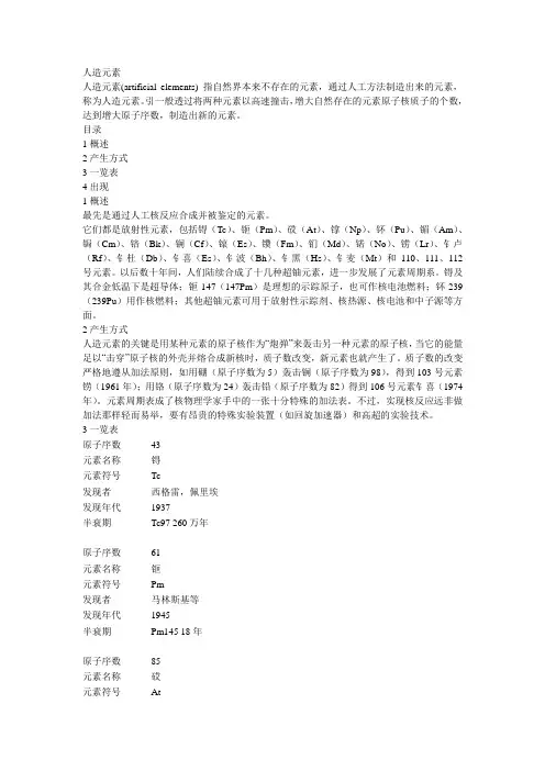 人造元素