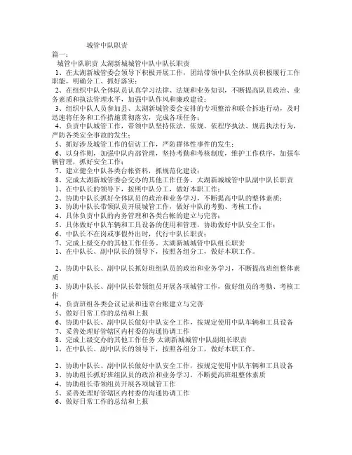 城管中队职责