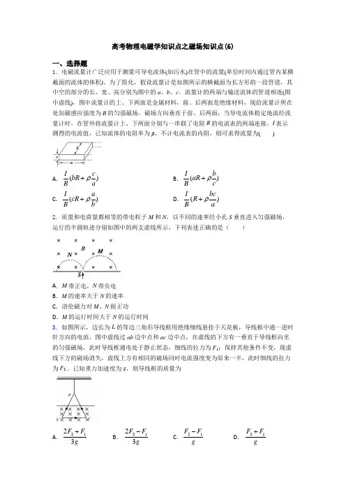 高考物理电磁学知识点之磁场知识点(6)