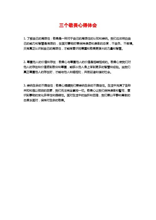 三个敬畏心得体会