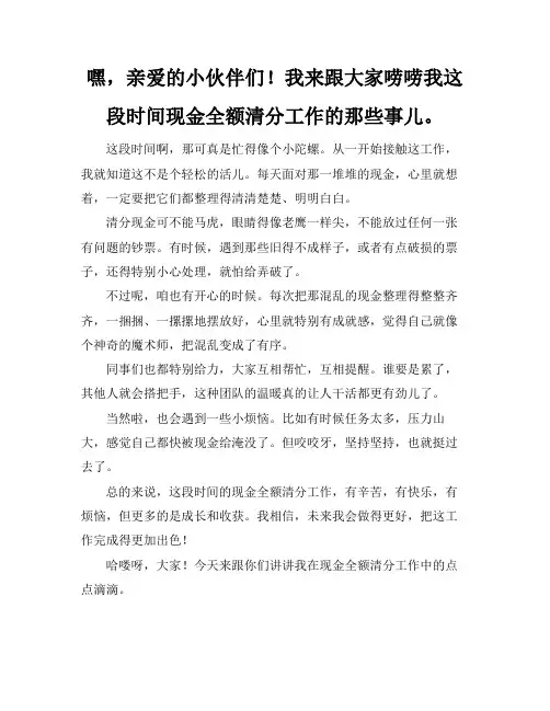 现金全额清分工作总结