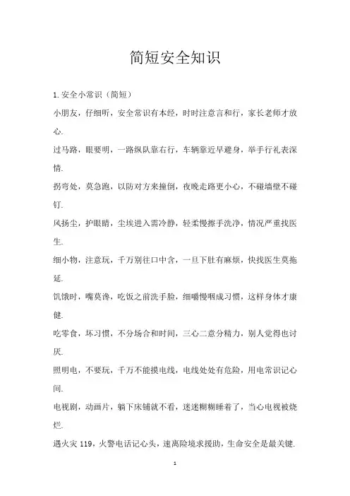 简短安全知识