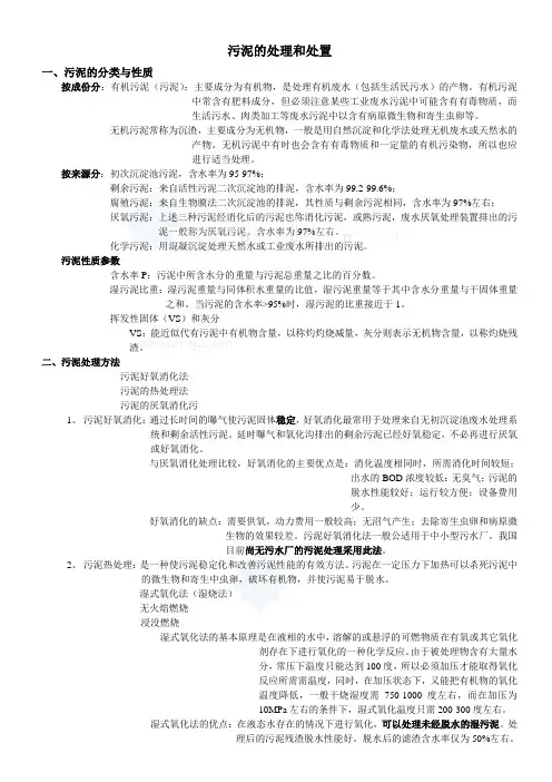 污泥的处理和处置