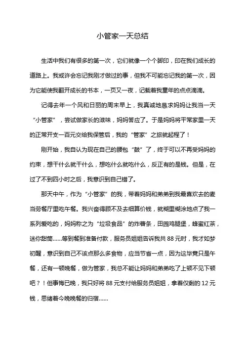 小管家一天总结