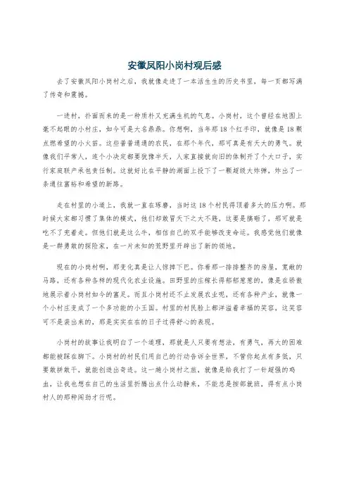 安徽凤阳小岗村观后感