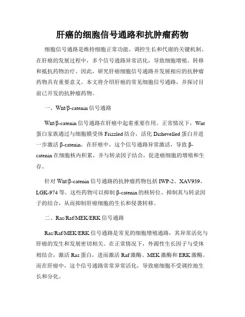 肝癌的细胞信号通路和抗肿瘤药物