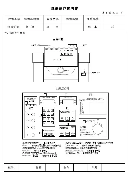 振动试验机 操作规范