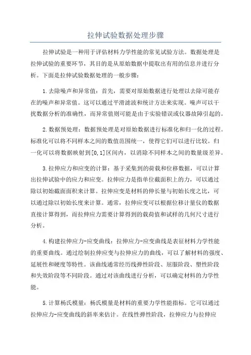 拉伸试验数据处理步骤