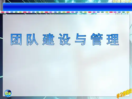 组织行为学8-团队建设与管 理