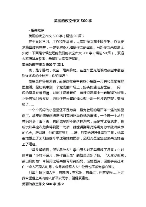 美丽的夜空作文500字