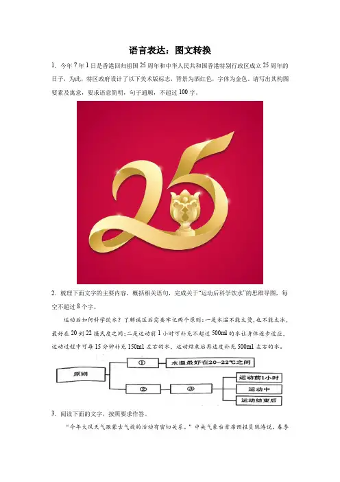 高考语文语言表达分类训练：图文转换