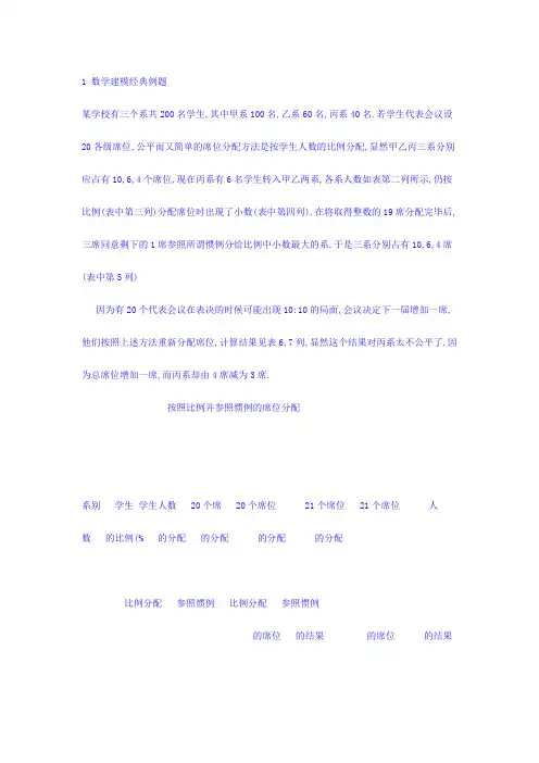 数学建模经典例题
