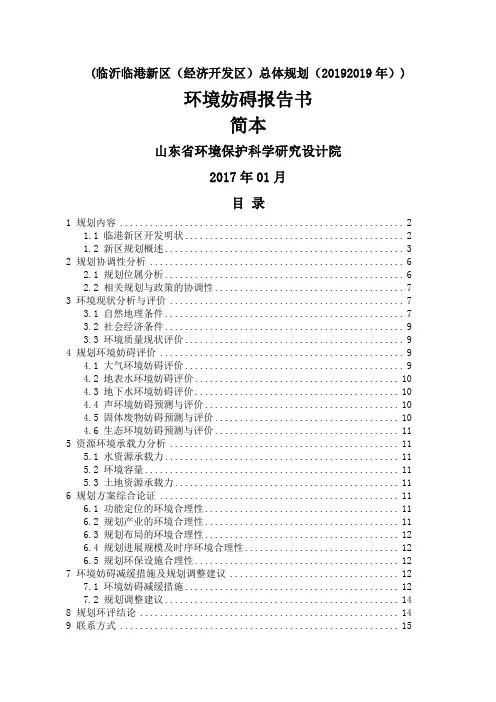 (临沂临港新区(经济开发区)总体规划(20192019年))