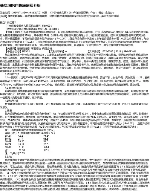 基底细胞癌临床病理分析