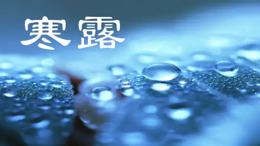 24节气之寒露中英文教学PPT