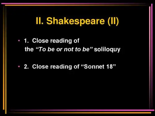 英国文学史及选读课件 5 Shakespeare