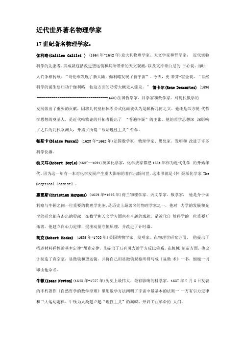 近代世界著名物理学家