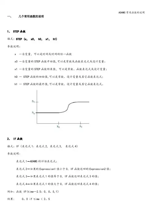 ADAMS常用函数的说明