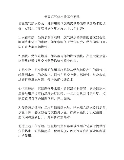 恒温燃气热水器工作原理