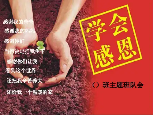 班会课《感恩父母》PPT
