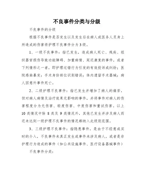 不良事件分类与分级