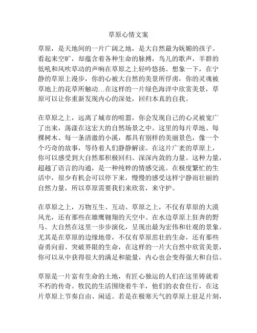 草原心情文案