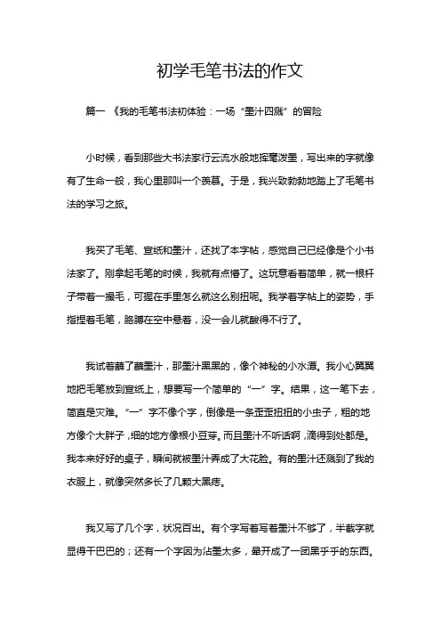 初学毛笔书法的作文
