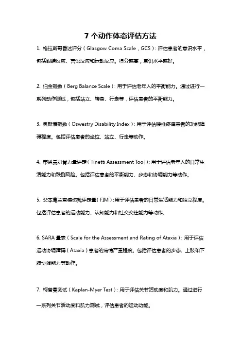 7个动作体态评估方法