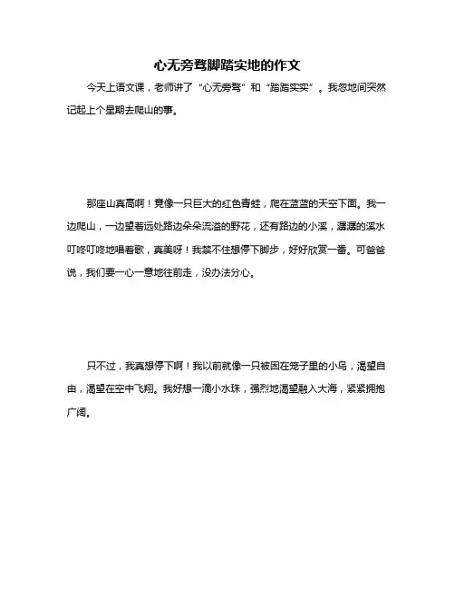 心无旁骛脚踏实地的作文