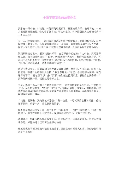 小猫不爱卫生的故事作文